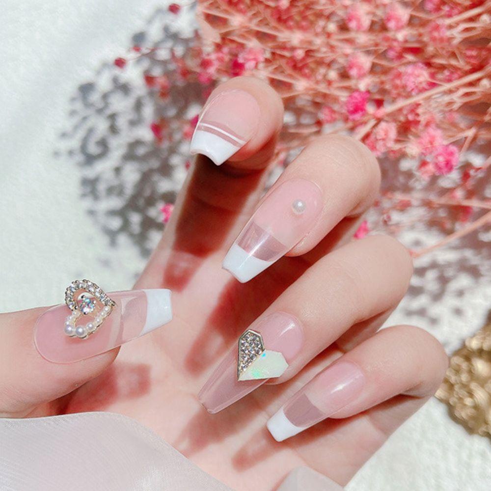 Mxbeauty Cinta Hati Nail Art Perhiasan Indah Zirkon Mutiara Cinta Liontin Smiley Gaya Jepang Nail Art Berlian