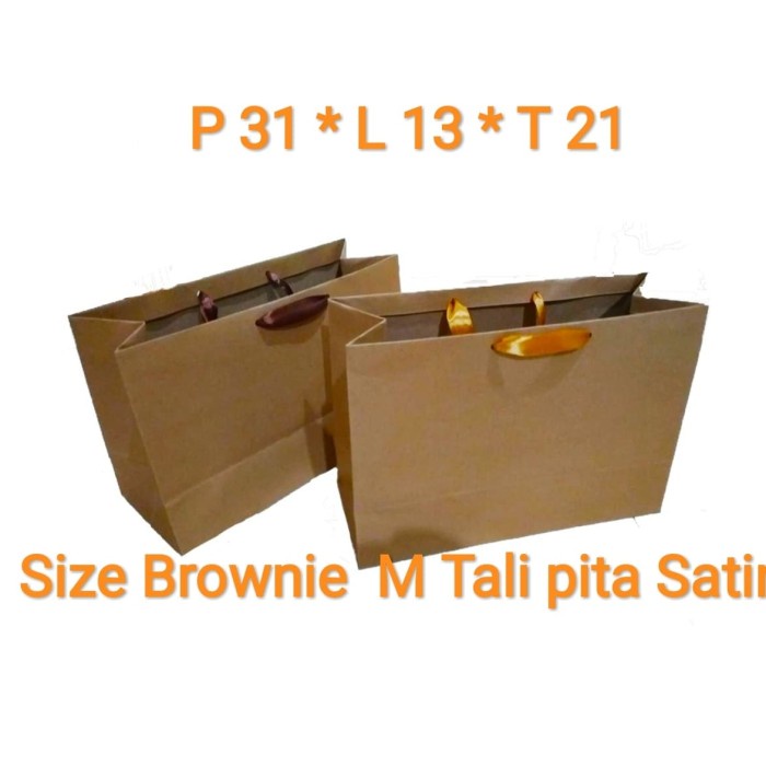 

NEW Paperbag Paper bag Souvenir Tas kertas Polos Size Brownies Kue Bolu M