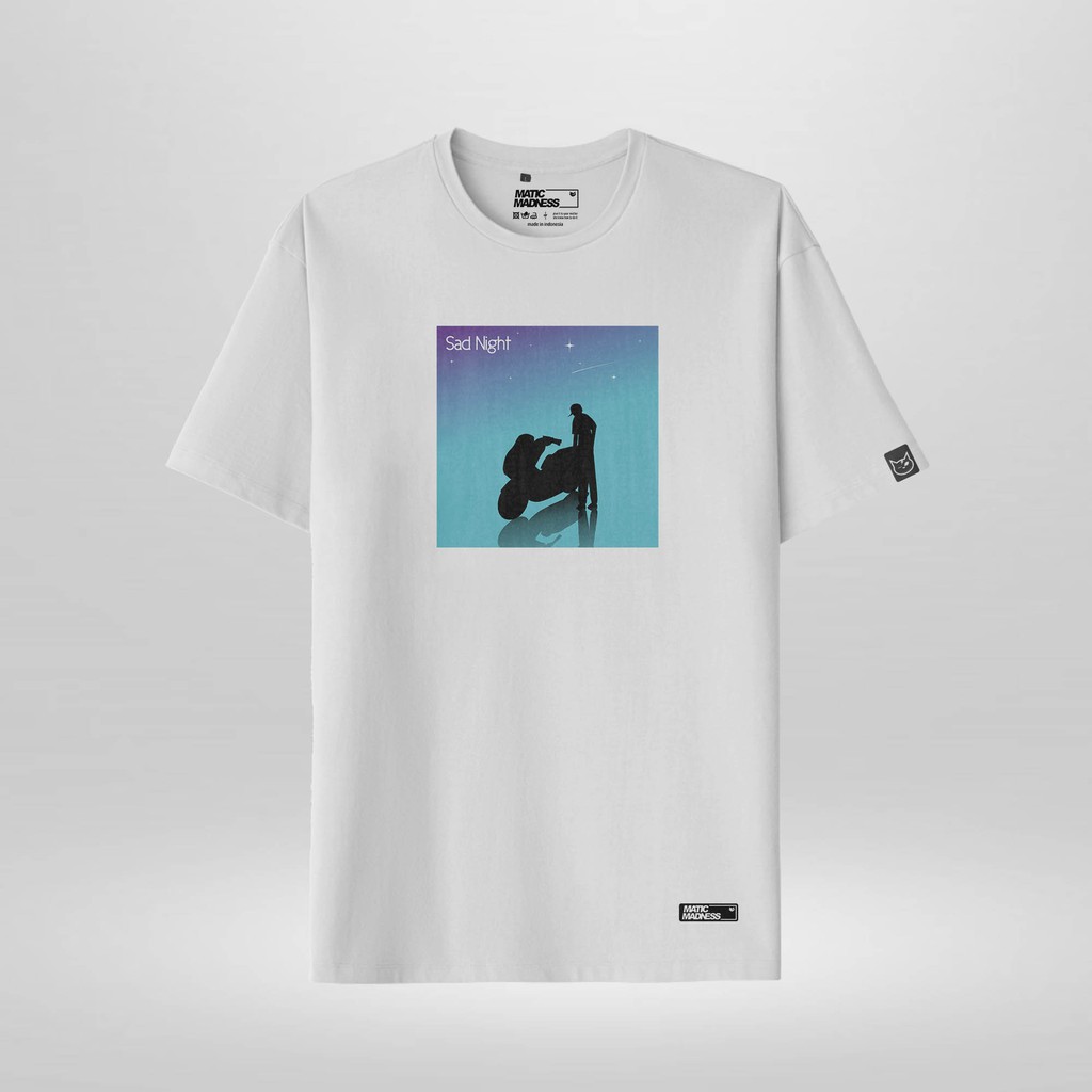 Matic madness T - Shirt " sad night pcx" ( Kaos distro simple / kaos polos Original ) M11