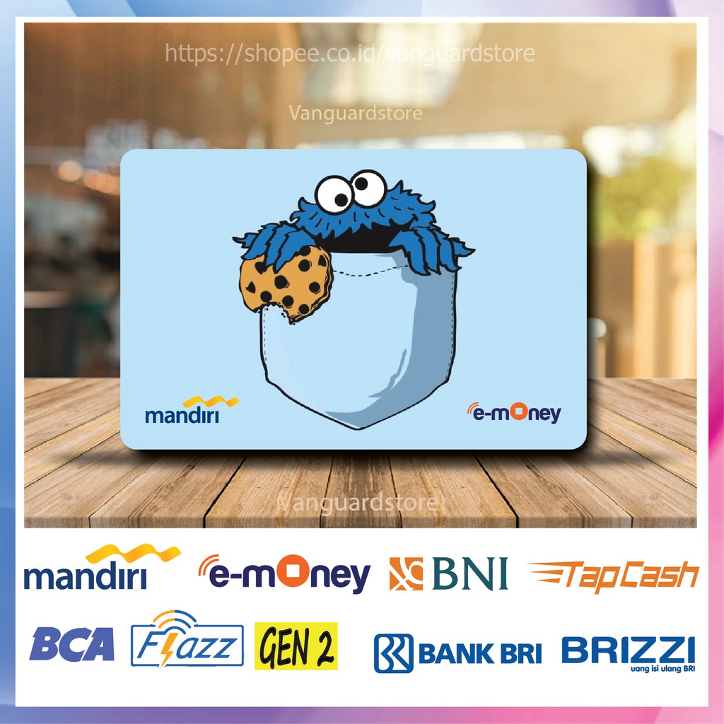 KARTU E MONEY E TOLL KARTUN ELMO COOKIES ANIME 10 EMONEY MANDIRI FLAZZ BCA BNI TAPCASH BRIZZI BRI