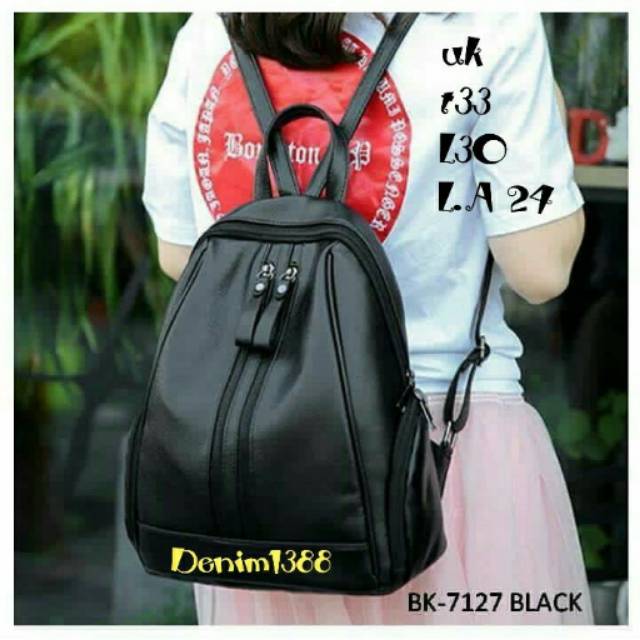 Fashion ransel KULIT PU LEATHER 2res saku oval/fashion wanita /tas ransel murah