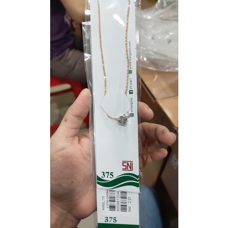 KALUNG MODEL BUNGA WANITA DEWASA KADAR 375/8K HWT GOLD VANCLEEF FASHION