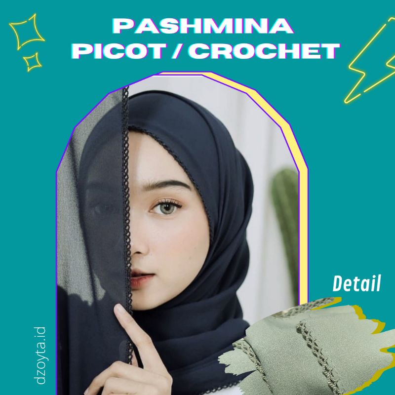 PICOT JILBAB PASHMINA CROCHET DIAMOND ITALIANO / PASMINA PICOT