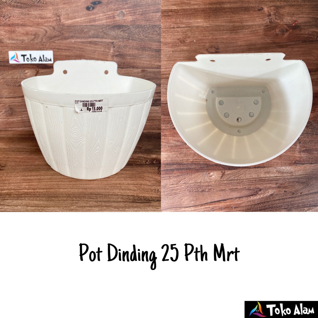 POT BUNGA PLASTIK DINDING 25 PUTIH MURAH CANTIK COCOK TANAMAN HIAS BERKEBUN