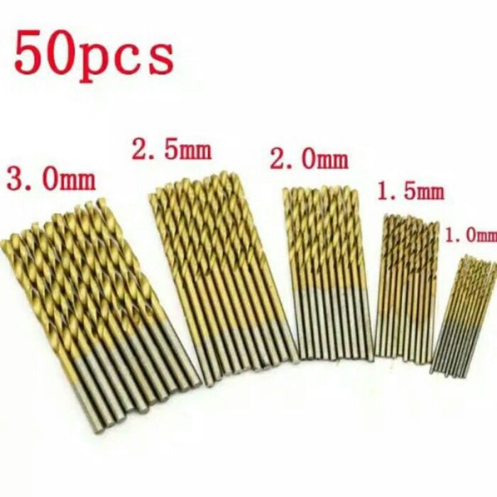 mata bor micro titanium coated set 50pcs mata drill dinamo mini mini g