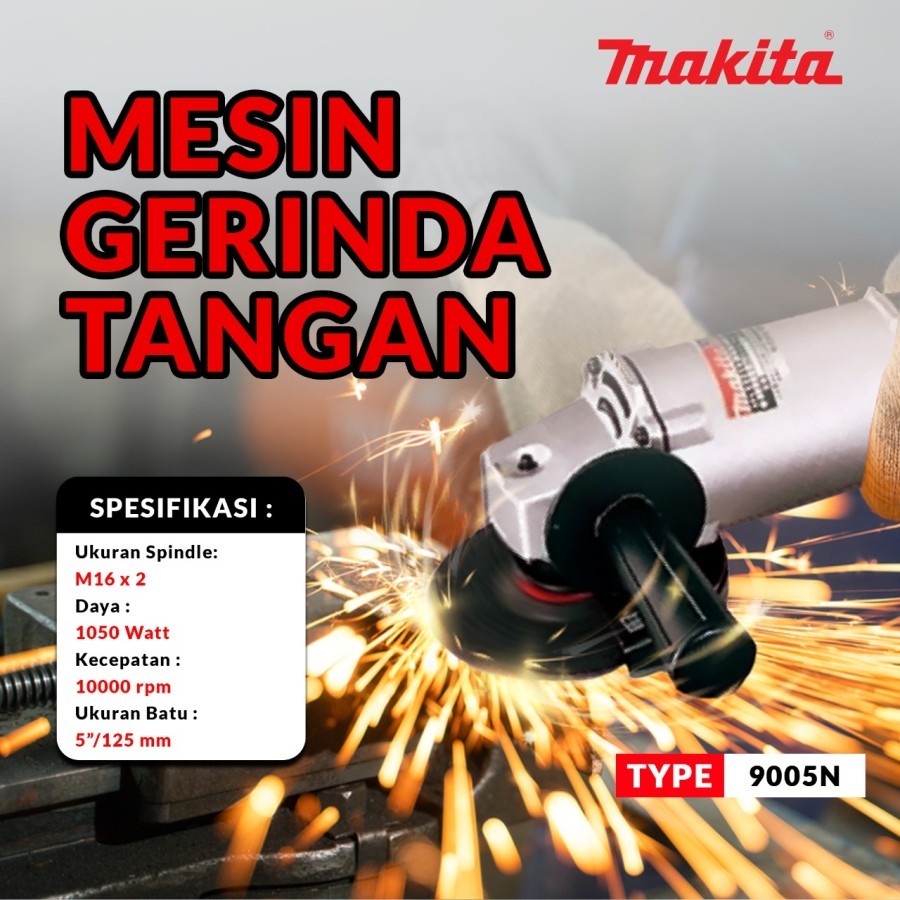 OBRAL MAKITA Gerinda Tangan Gerinda Listrik 5 Inch 9005N 9005 N Gerinda Makita 9005N