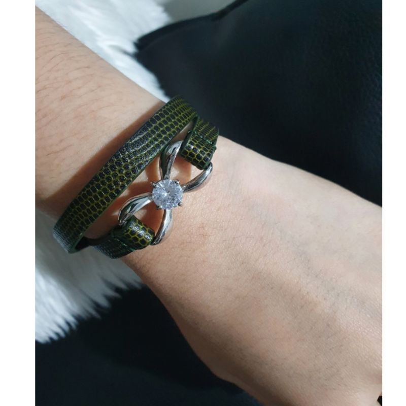 Promo Gelang Kulit Branded Band Model lilit Premium Quality Gelang tangan Kulit Fashion import branded band G774