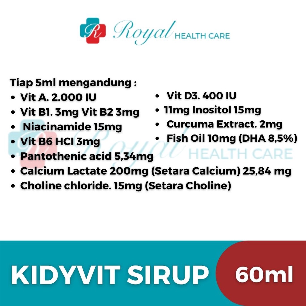 KIDYVIT SYRUP 60 ML Membantu Memlihara Kesehatan Tubuh Anak Dalam Masa Pertumbuhan dan Perkembangan