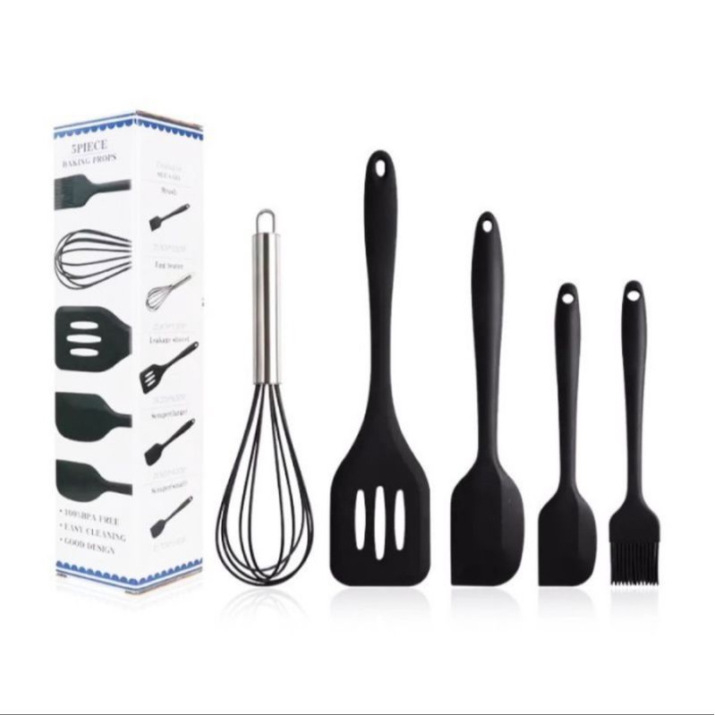 baking props 5 pc kocokan telor spatula kuas kue