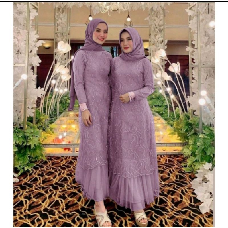 ( Model Terbaru) Gamis Aldine / Bahan tile  Rubi Mutiara/Gamis