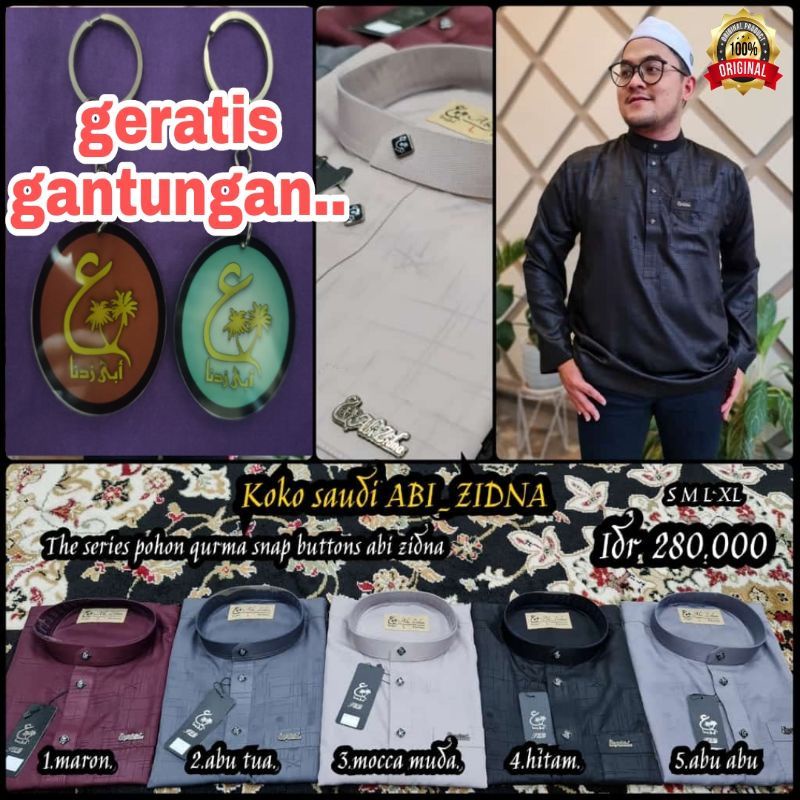 BUSANA BAJU MUSLIM KOKO SAUDI ABI ZIDNA POHON KURMA