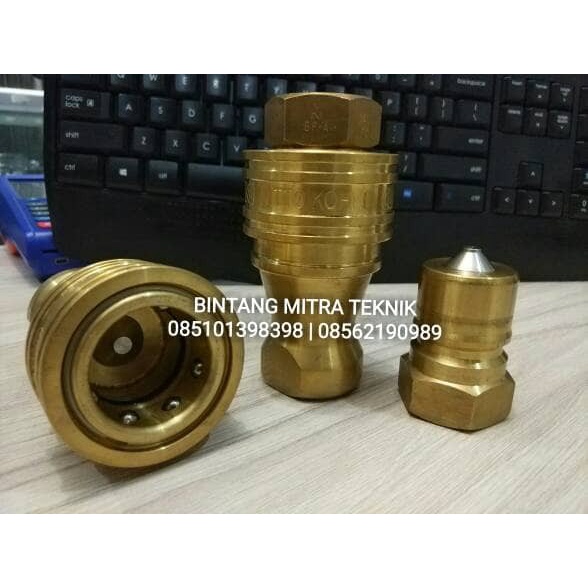 NITTO KOHKI COUPLER BRASS 6P-A + 6S-A SIZE 3/4"