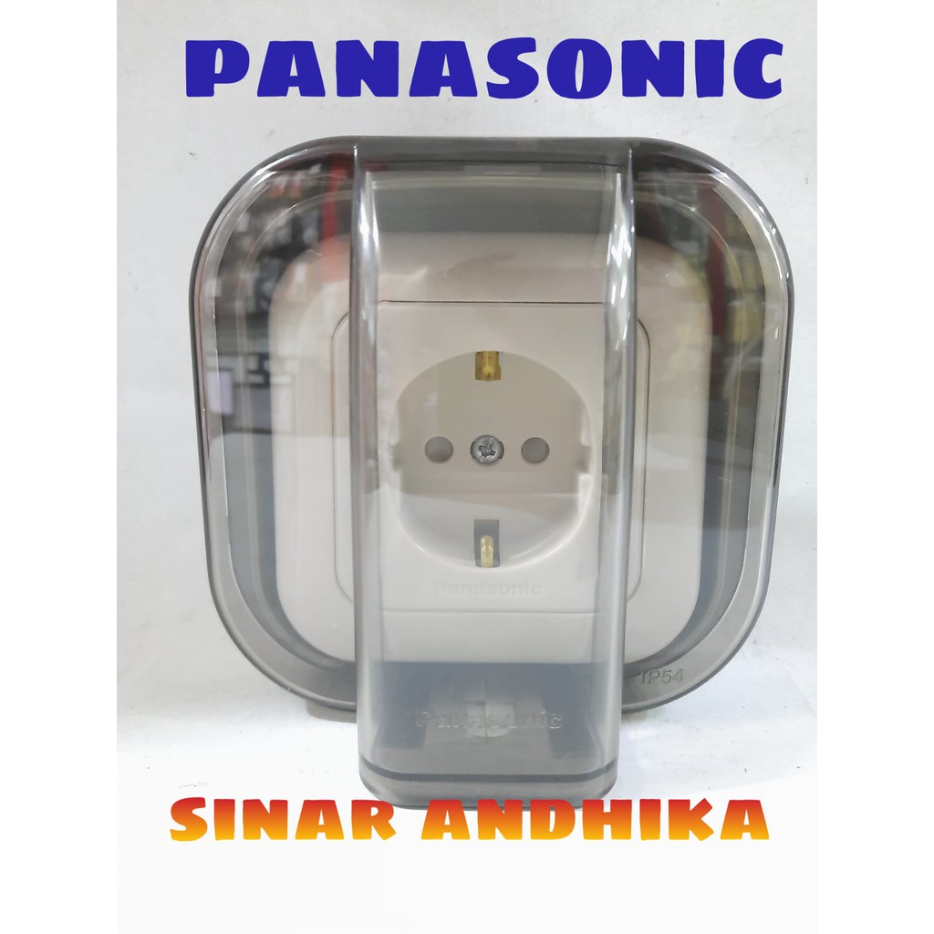 STOP KONTAK SINGLE (CP) PUTIH + WEATHER PROOF PANASONIC WEJP 1121-7+WEJ 89911