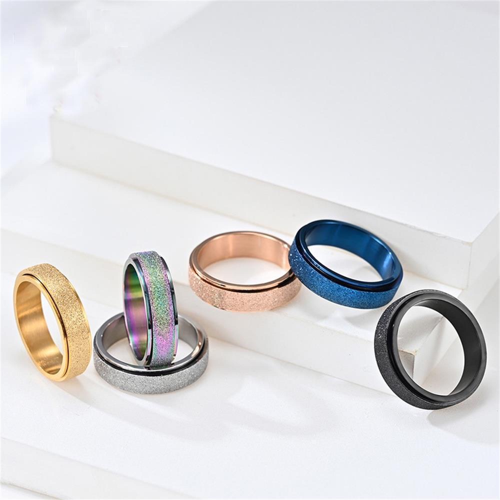 Cincin Bahan Stainless Steel Warna Rose Gold Matte Untuk Pria Dan Wanita