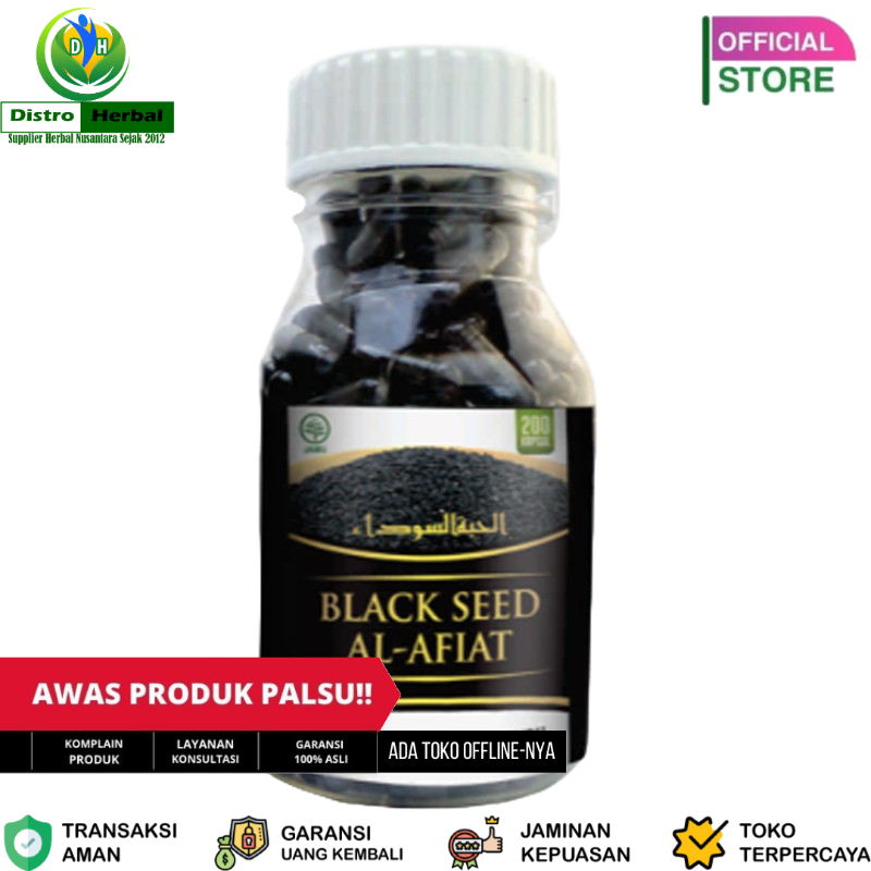 

Black Seed Al Afiat 210 Kapsul - Habbatussauda Kapsul Bubuk Jinten Hitam