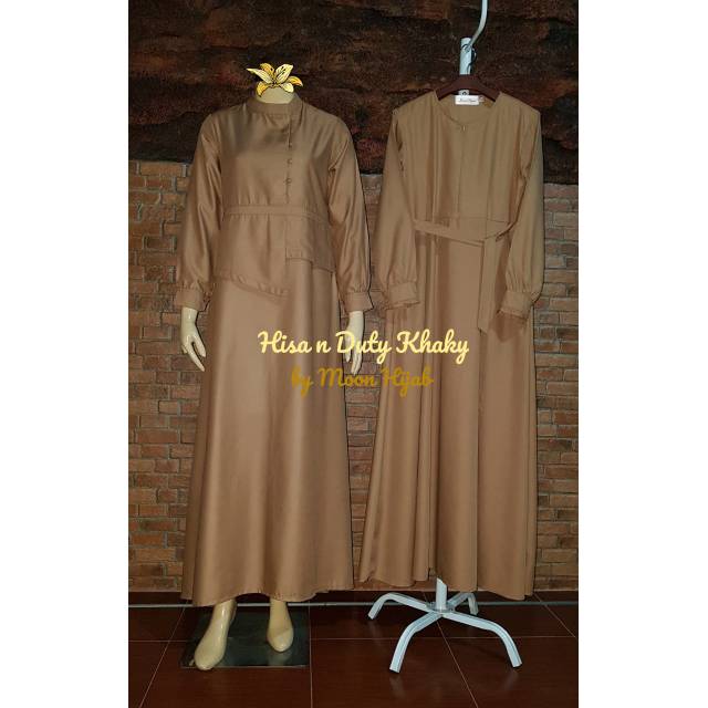 Seragam Terusan Gamis Pdh Pns Kantor Guru Ngajar Warna Khaki