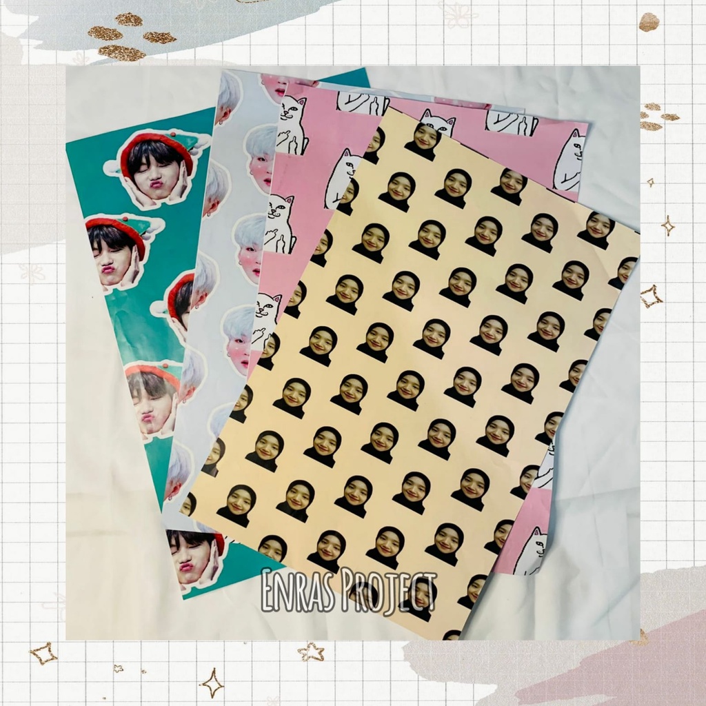 

CETAK KERTAS KADO CUSTOM (1 lembar A3+) pakai foto sendiri / Idol BISA KPOP | CETAK GIFT PAPER VIRAL