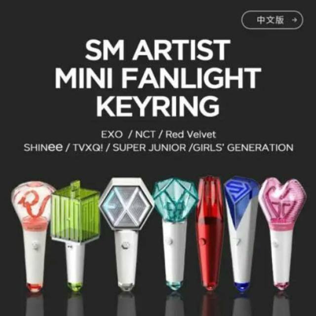 SM ARTIST Mini Fanlight Keyring SHINEE EXO Official SM Ent. / Gantungan Kunci / Mini Lightstick