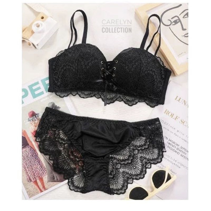 (READY STOCK) Bra Set +  CD MOLALA / Bra + Cd Tanpa Kawat Pakaian dalam wanita 32-38AB