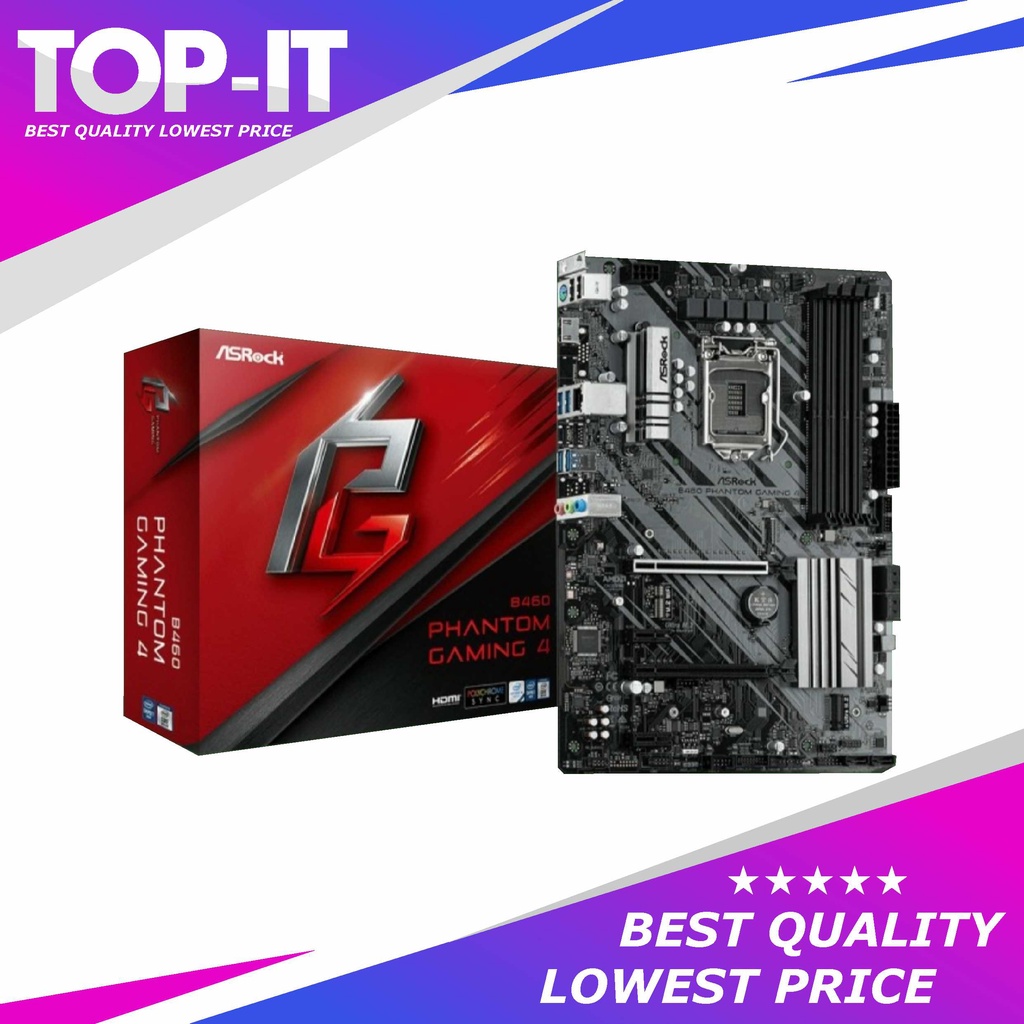 ASRock B460 Phantom Gaming 4 (LGA1200, B460, DDR4, USB3.2, SATA3)