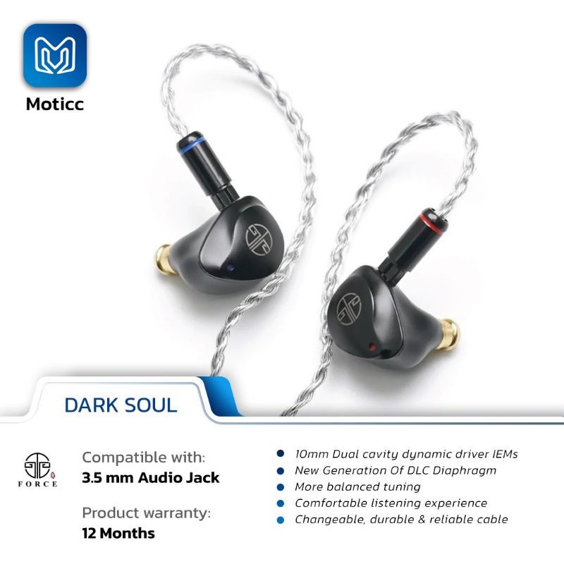 TANGZU Yuan Li Dark Soul In Ear Earphone IEM Tacables TFORCE YuanLi