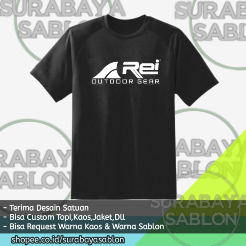KUALITAS PREMIUM KAOS REI OUTDOOR GEAR COTTON COMBED 30S