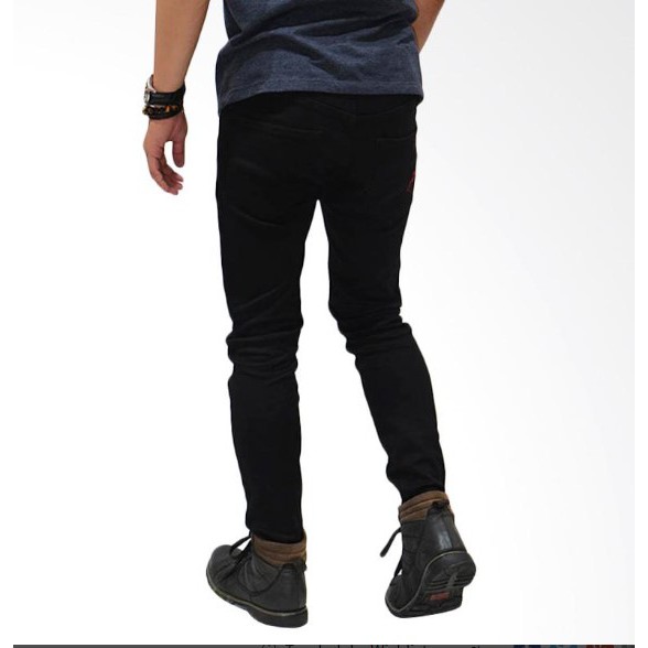 Celana Jeans Panjang Pria Hitam Polos Premium