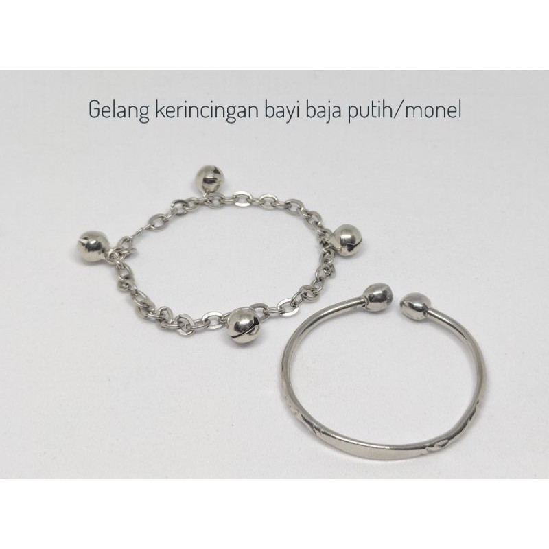 Aksesoris balita/Gelang bayi/kerincingan bayi/gelang sepaket/gelang baja putih/monel/tidak luntur