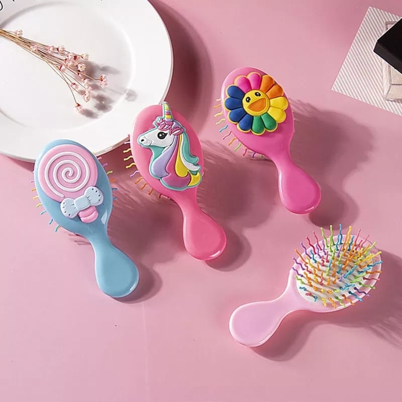 Sisir Anak Karakter 3D Anti Kusut Bentuk Oval Premium / Sisir Anti Kusut Anak Original 13cm / Sisir Rambut Pijat Anak / Sisir Kesehatan