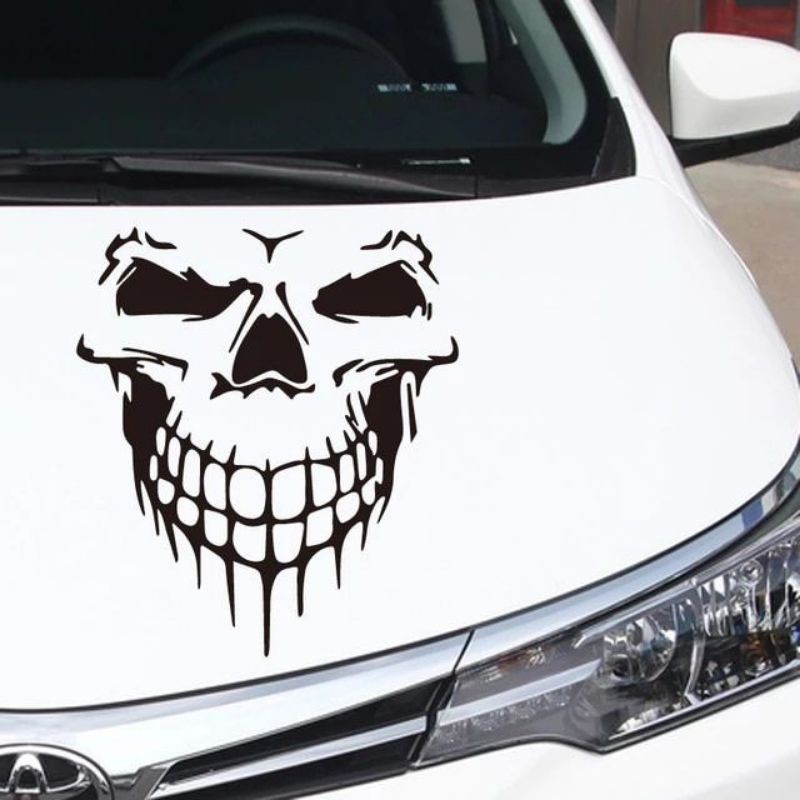 stiker body mobil Skull tengkorak cutting stiker