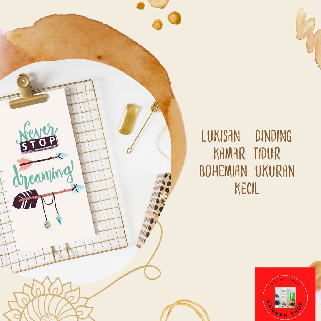 Lukisan  dinding kamar tidur bohemian ukuran kecil