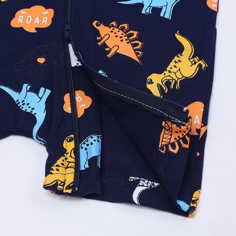 BABY K2 - Baby short zippersuit motif dino oren