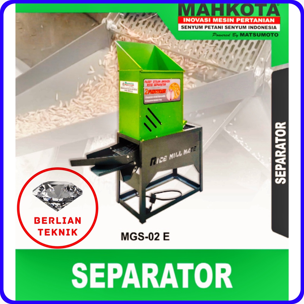 Vibrating Separator Mesin Pemisah Beras Gabah Biji Mahkota MGS 02 E