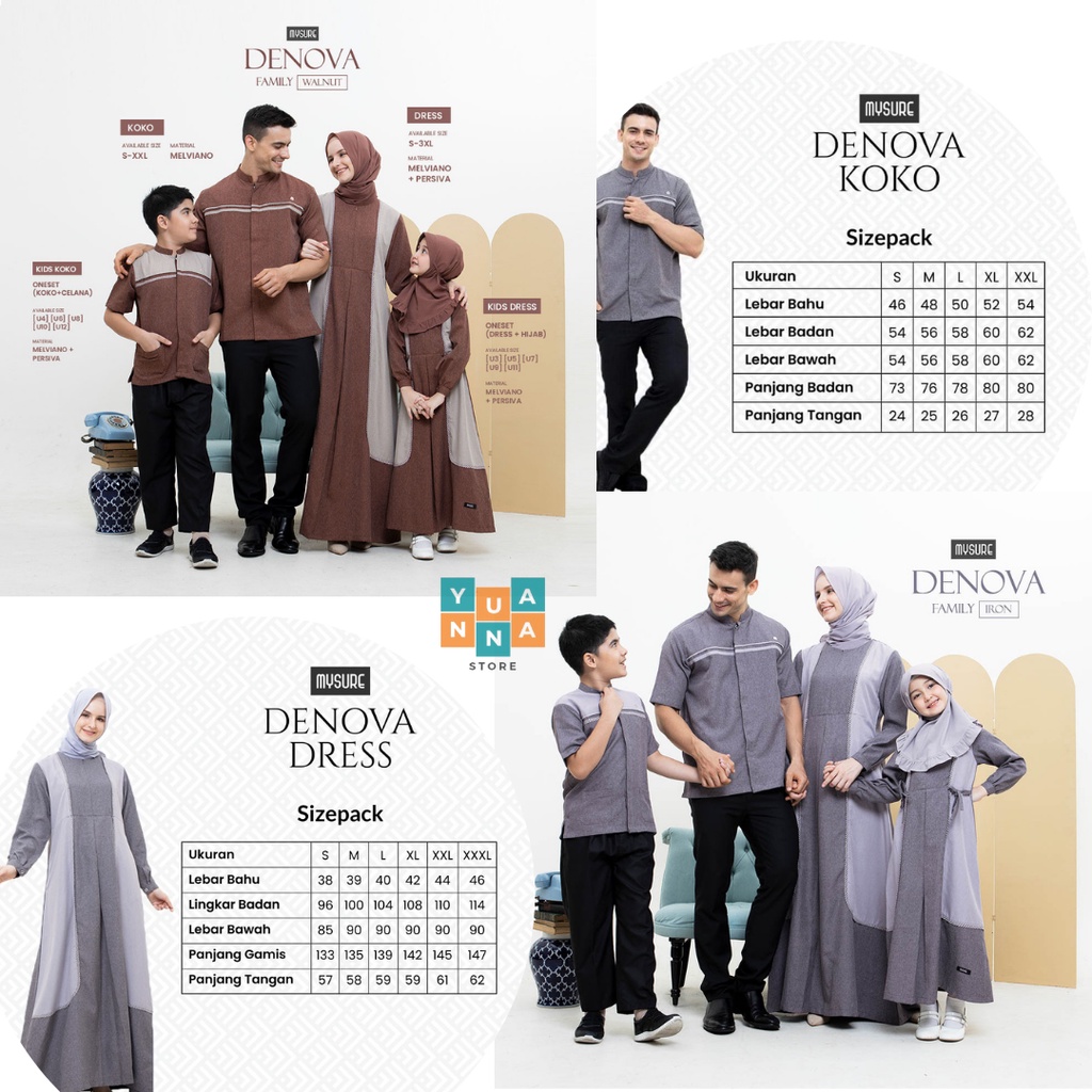 Denova Dewasa Sarimbit Series By MySure || Dress Busui || Koko Lebaran || Sarimbit lebaran || Kemko 