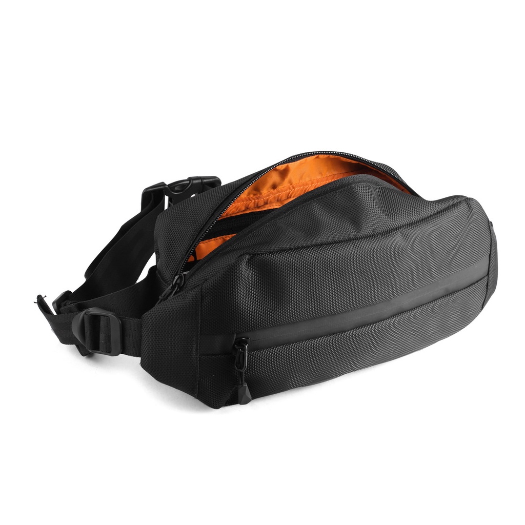 ANT PROJECT - Waistbag Pria APOLLO Full Black - Tas Slempang - Water Ressistant