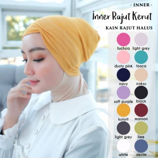 Ciputrajut/inner rajut Anpust basic risty ciput kerut