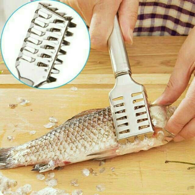 Fish Scale Skin Remover / Alat Pembersih Sisik Ikan Stainless Full