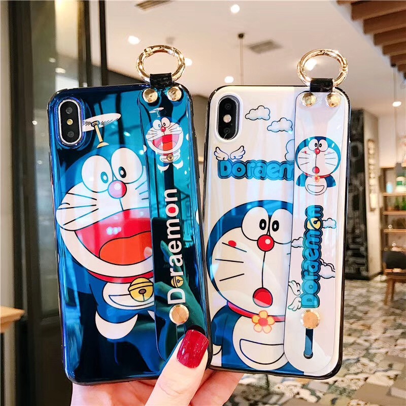 Casing HandStrap Kartun Doraemon untuk vivo Y50 Y30 Y19