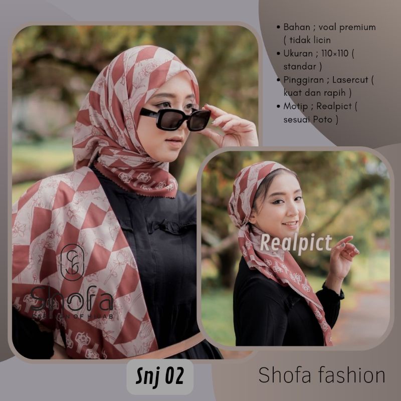 (SJN 02)Hijab / jilbab / kerudung segiempat voal motip premium lasercut scarf best seller