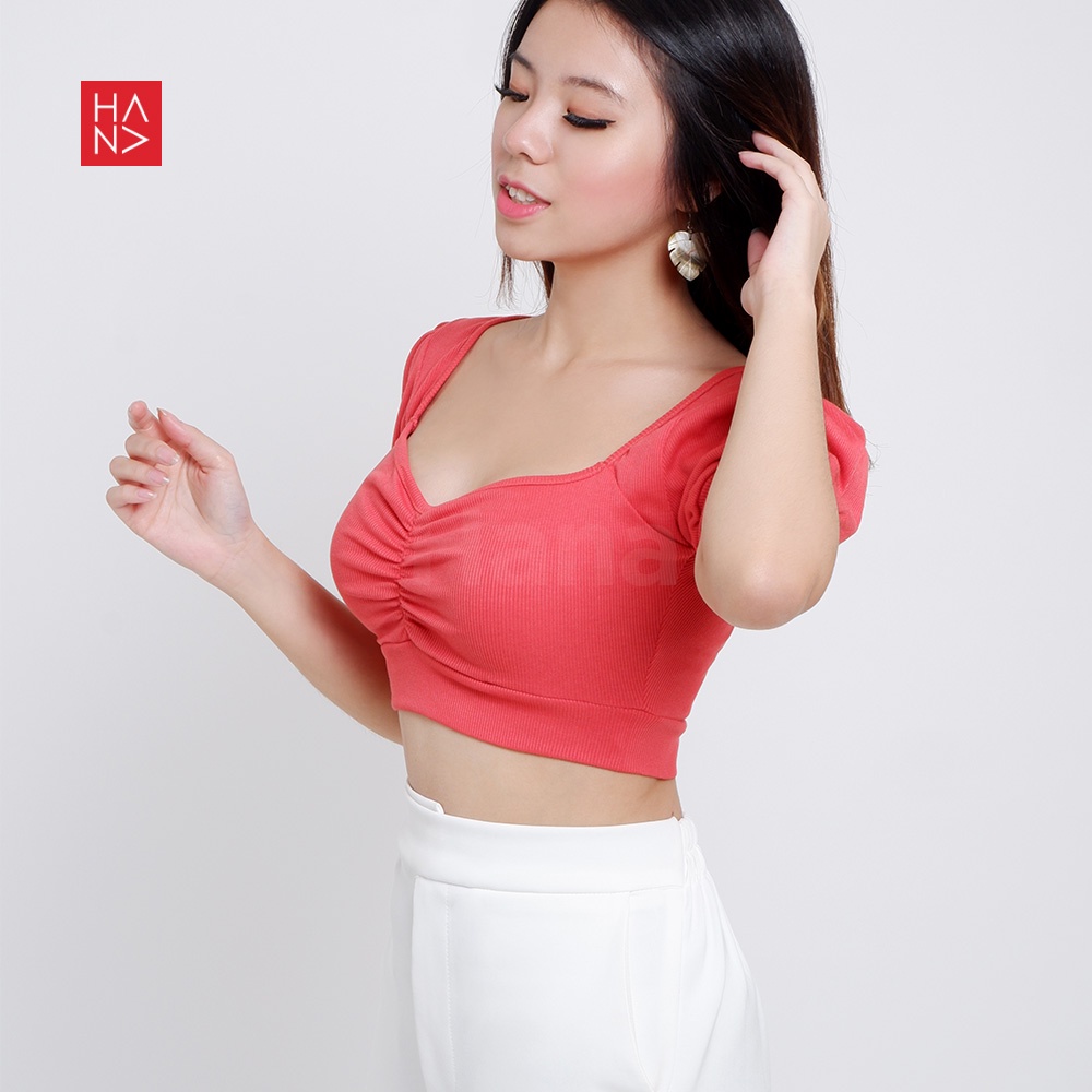 Hana Fashion - Fiore Crop T-shirt Wanita / Crop Top Wanita Korea - TS211