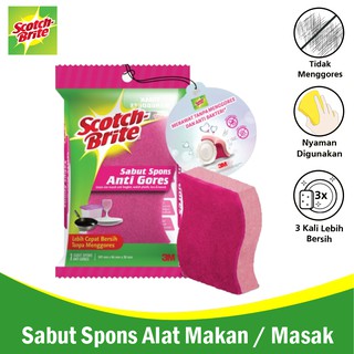 3M Scotch-Brite Sabut/Spons Alat Makan 1 Pcs 3x4 Inch