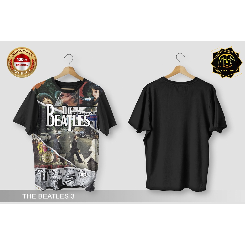 [ BAYAR DI TEMPAT ] BAJU PRINTING GAMBAR MUSISI THE BEATLES 3 -  KAOS DISTRO ORIGINAL GAMBAR GROUP B