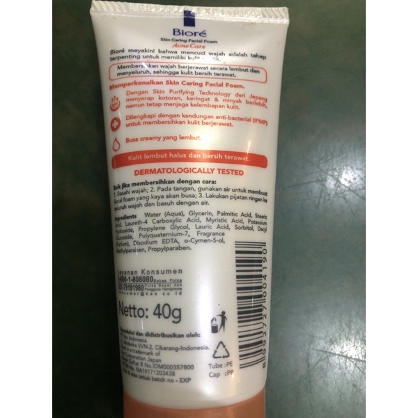 BIORE Facial Foam Sabun Muka 40 Gr