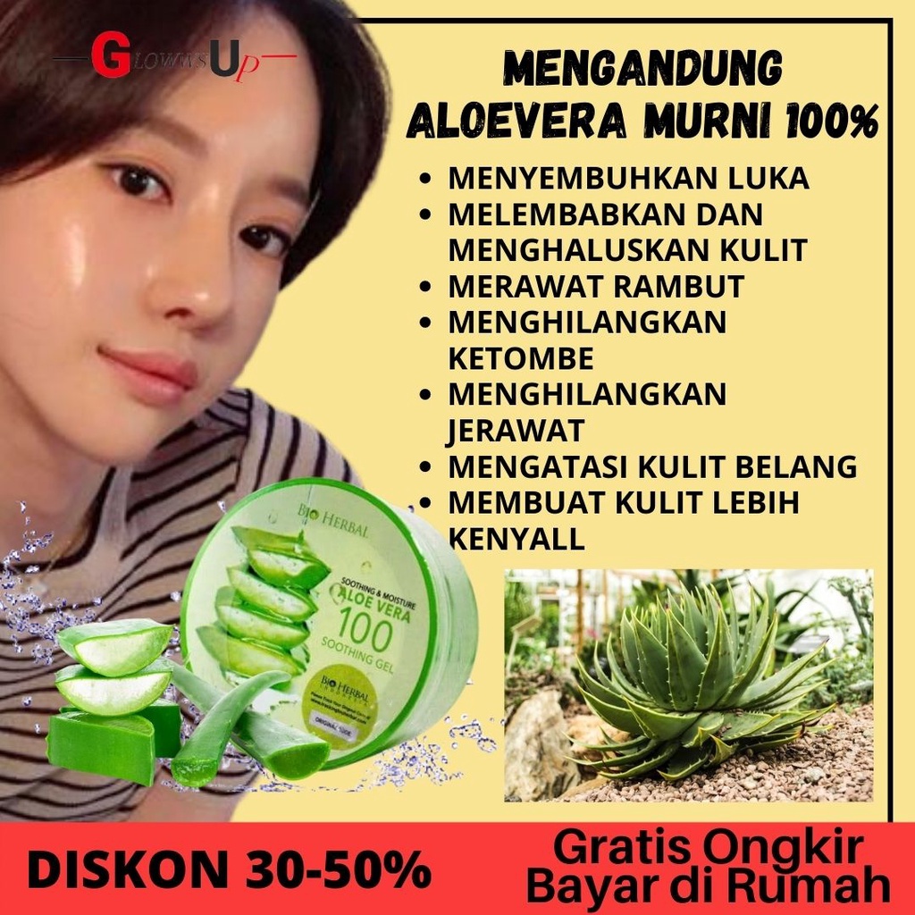 ALOEVERA GEL ASLI BIO HERBAL SOOTHING GEL ALOEVERA BPOM - ALOEVERA BIO HERBAL