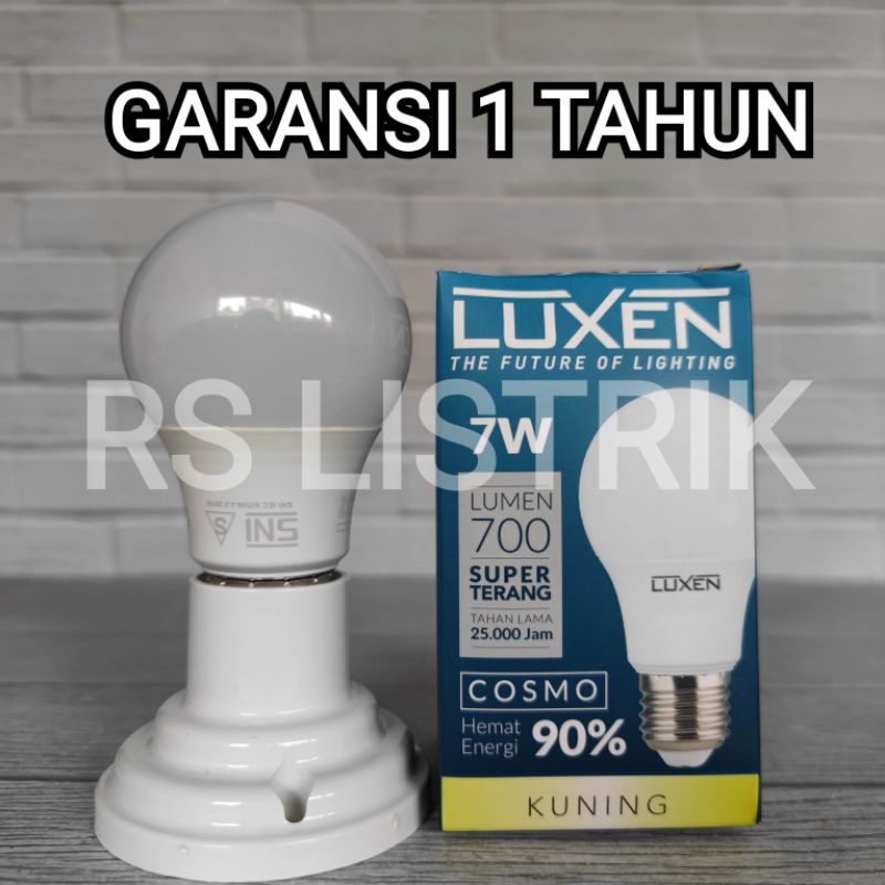 LUXEN LAMPU LED BULB 7W 7 WATT COSMO KUNING 3000K WARM WHITE