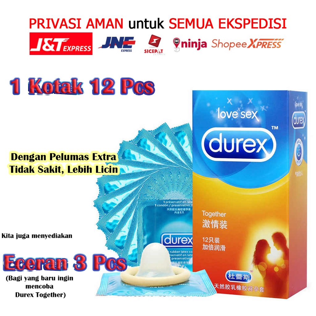 (NCS) Kondom Durex Together IMPOR Condom 1 Kotak 12 Pcs atau Eceran 3 Pcs Bagus