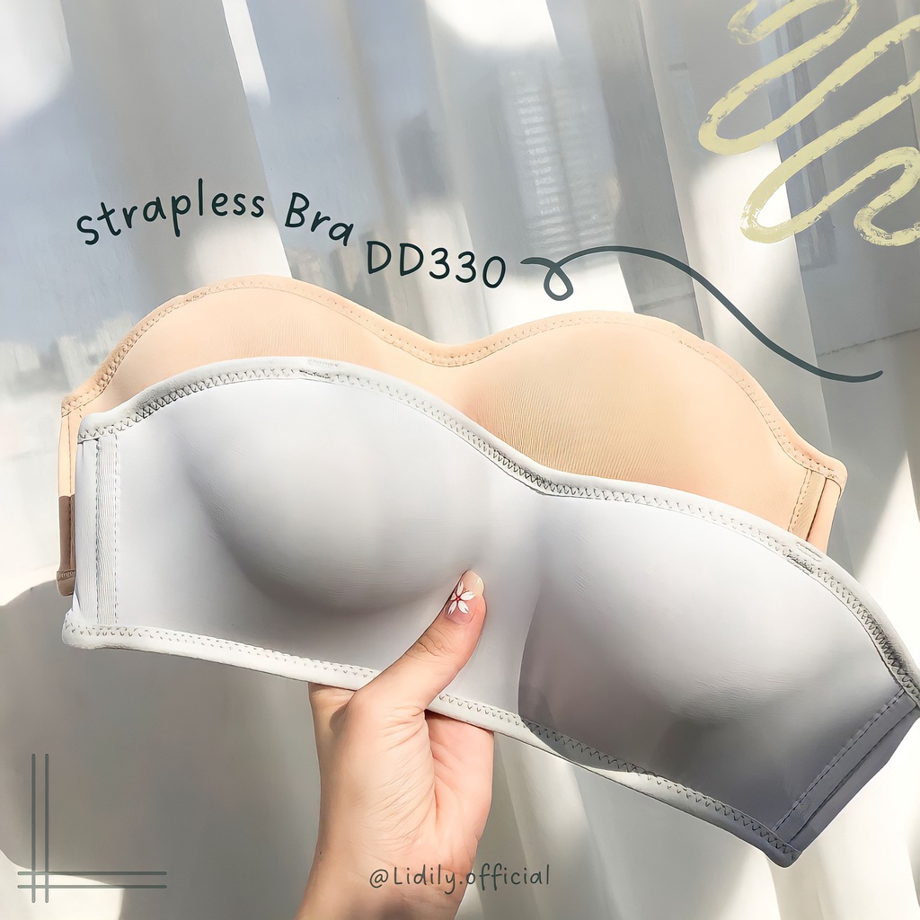 Lidily - Strapless Bra Kemben Push Up BH Anti Slip Sexy Untuk Wanita | BH Anti Melorot DD330