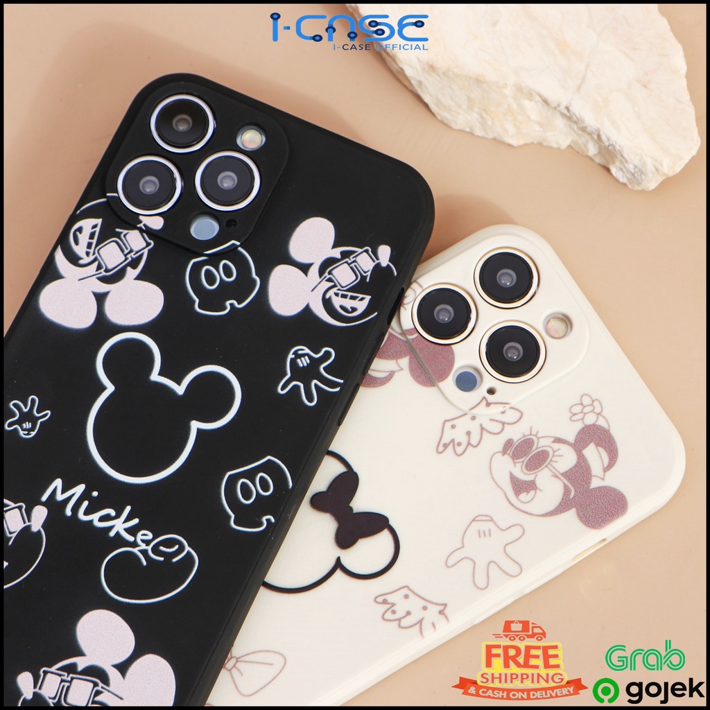 Soft Case Edge Miki Mini Cartoon Full Lens Cover  iPhone 7 8 SE 7+ 8+ X XR XS 11 12 13 MINI PRO MAX