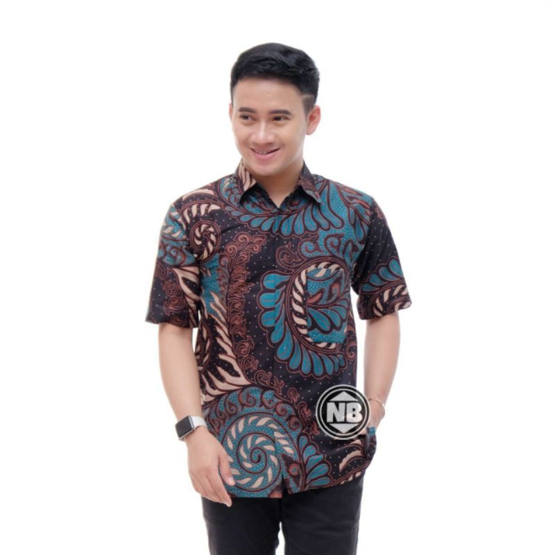 NEW ARRIVAL DISTRO BATIK PRIA BORDIR SOGAN HRB026 BATIKAF NOTOARTO BATIK IPNU-IPPNU HEM PRIA Bel-Hem Puser Hijau
