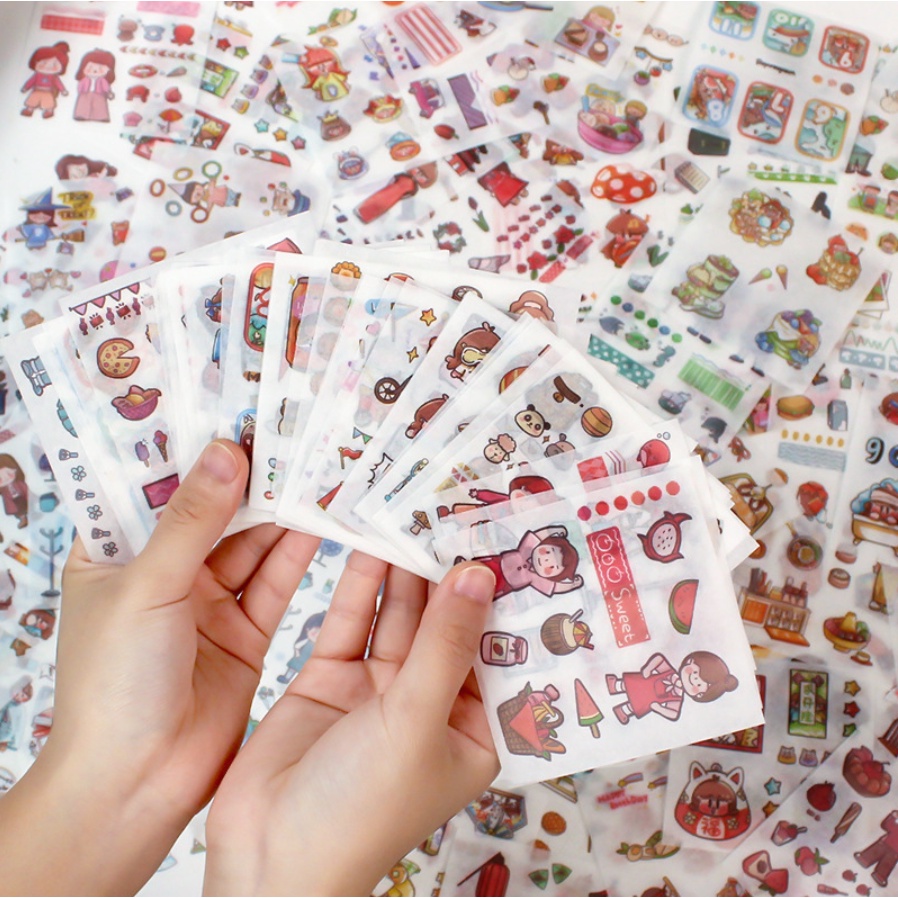

Stiker Cute Cartoon Girl Sticker gift boxes diary decoration stickers Planner Scrapbook DIY Cute aesthetic
